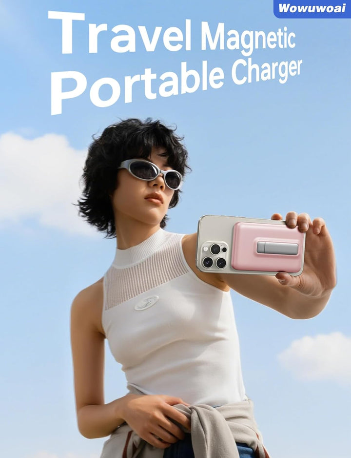 Wowuwoai Cargador portátil Magsafe, banco de energía inalámbrico de...