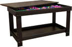 Mesa de actividades de tren para niños 2 en 1 con tablero y almacenamiento, mesa de juego de madera para dibujo artístico, bloques de construcción, lectura