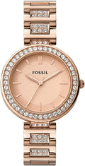 Karli Reloj de acero inoxidable con tres manecillas en tono oro rosa