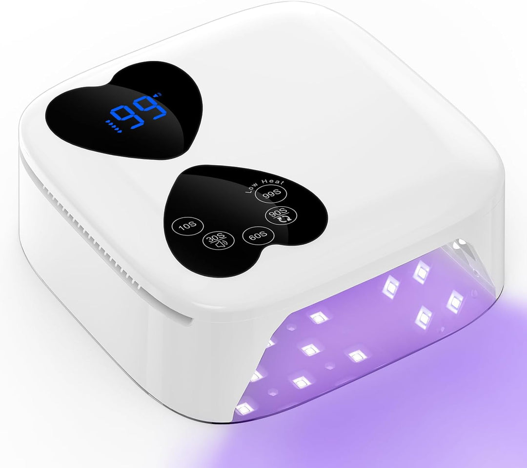 HUITINE - Lámpara de uñas LED UV, inalámbrica, 80 W, recargable, lu...