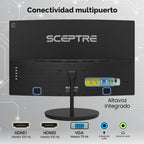 ¡Nuevo! Sceptre - Monitor curvo para videojuegos de 24 pulgadas, 10...