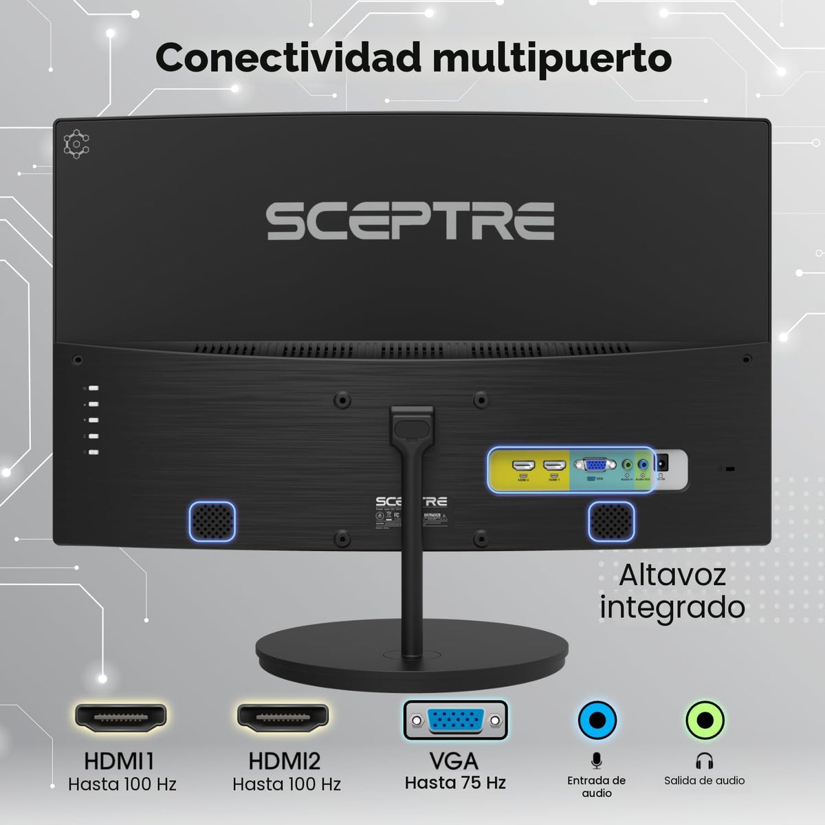 ¡Nuevo! Sceptre - Monitor curvo para videojuegos de 24 pulgadas, 10...