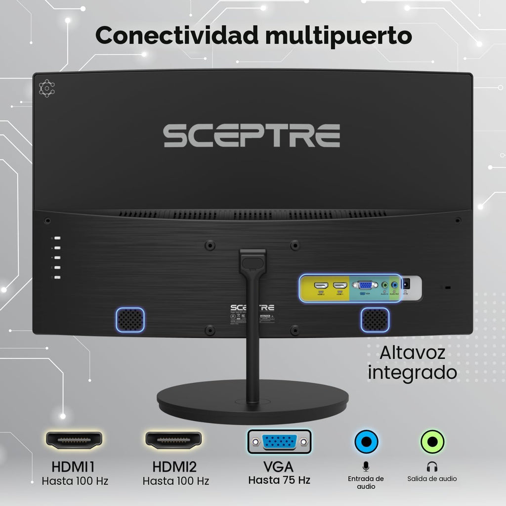 ¡Nuevo! Sceptre - Monitor curvo para videojuegos de 27 pulgadas, 10...