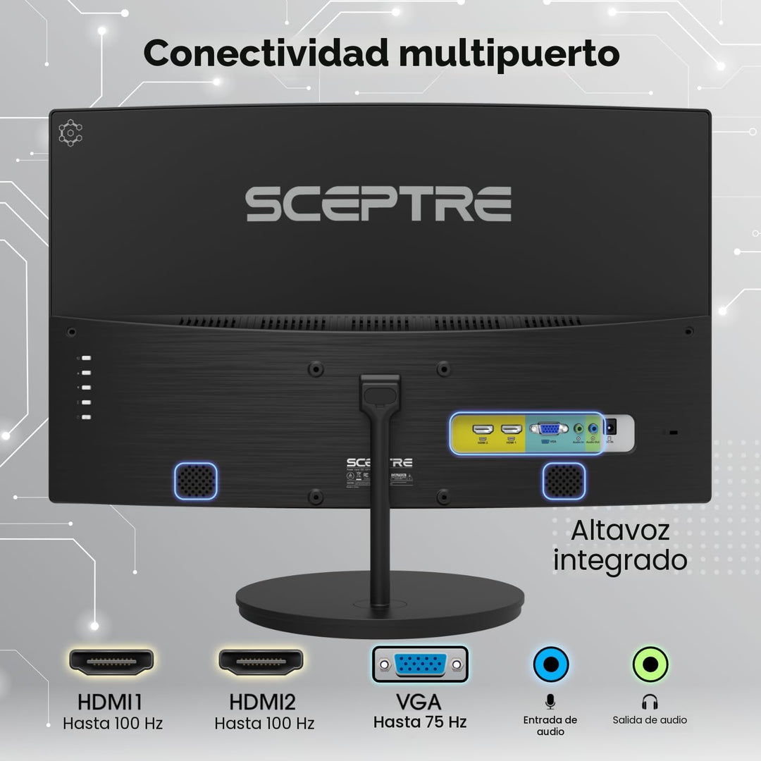 ¡Nuevo! Sceptre - Monitor curvo para videojuegos de 27 pulgadas, 10...