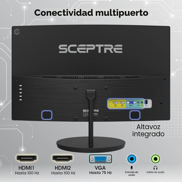 ¡Nuevo! Sceptre - Monitor curvo para videojuegos de 27 pulgadas, 10...