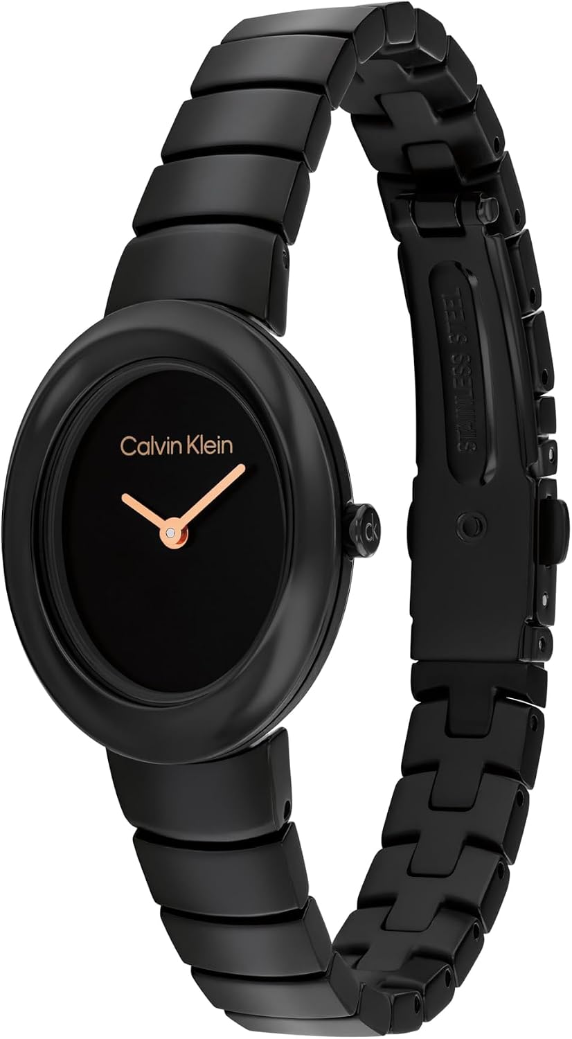 Reloj de cuarzo para mujer Calvin Klein Twisted Bezel - Pulsera, Caja pequeña, Resistente al agua hasta 30m - Reloj moderno y versátil - Regalo para ella 24mm