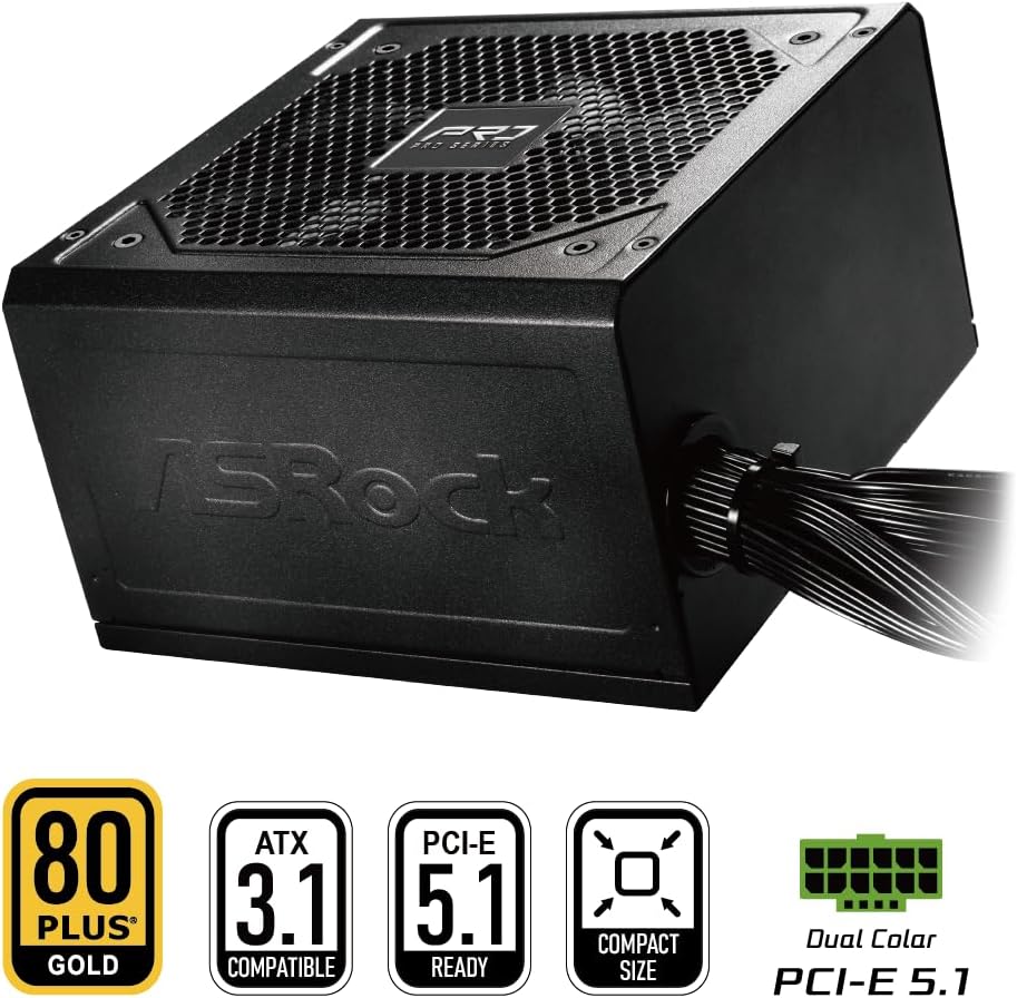 ASRock PRO 750G Fuente de alimentación - 750W 80 Plus Gold certific...