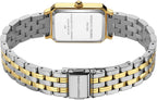 Roberto Marino RM1982 Reloj de Lujo para Mujer Rectangular en Oro – Movimiento de Cuarzo Japonés, Diseño Vintage de Acero Inoxidable, Esfera Plateada, Elegante Pieza de Vestir, Resistente al Agua 3ATM