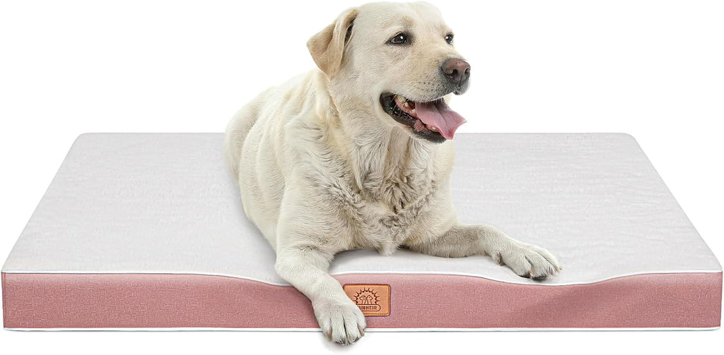 Cama ortopédica para perros grandes, cama de lujo impermeable de felpa para jaula de perros con funda extraíble y lavable con parte inferior antideslizante, colchón de espuma para mascotas tipo caja