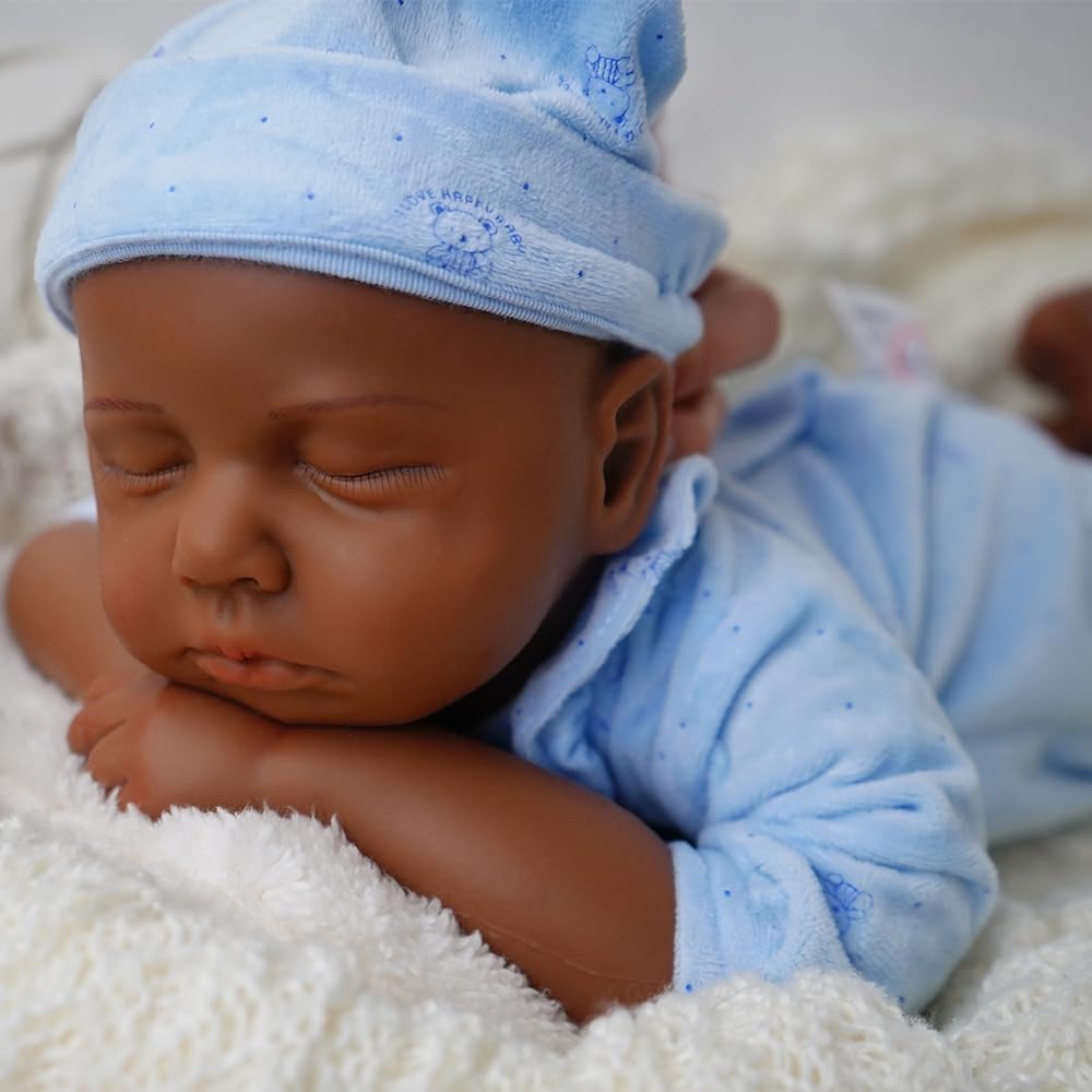 Niño de 18.5 pulgadas, muñeca de bebé de silicona completa, muñecas...