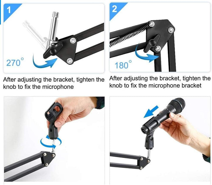 Soporte de pared para micrófono, clip de soporte de micrófono de su...