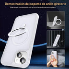 SKYLMW - Funda compatible con iPhone 15, con soporte magnético invisible tipo anillo, funda translúcida de grado militar para iPhone 15 de 6.1 pulgadas, compatible con MagSafe, translúcida