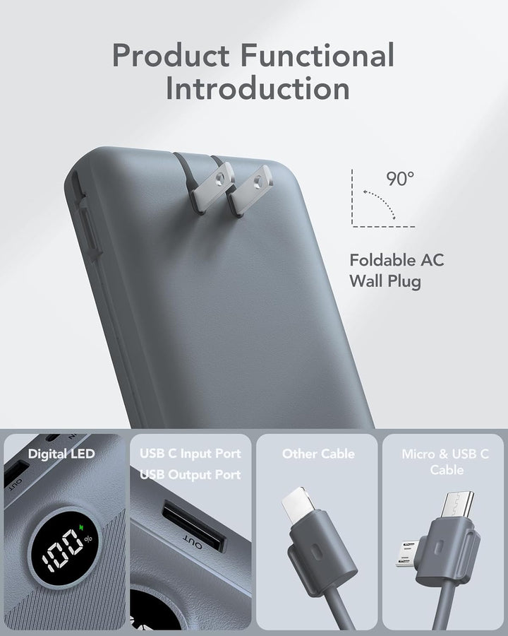 Cargador portátil de 20000 mAh, cargador de batería VRURC de carga...