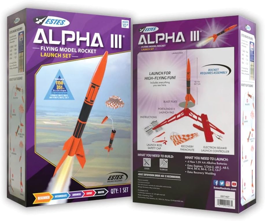 Estes Kit de construcción de cohetes Alpha III 1427, kit de modelo...