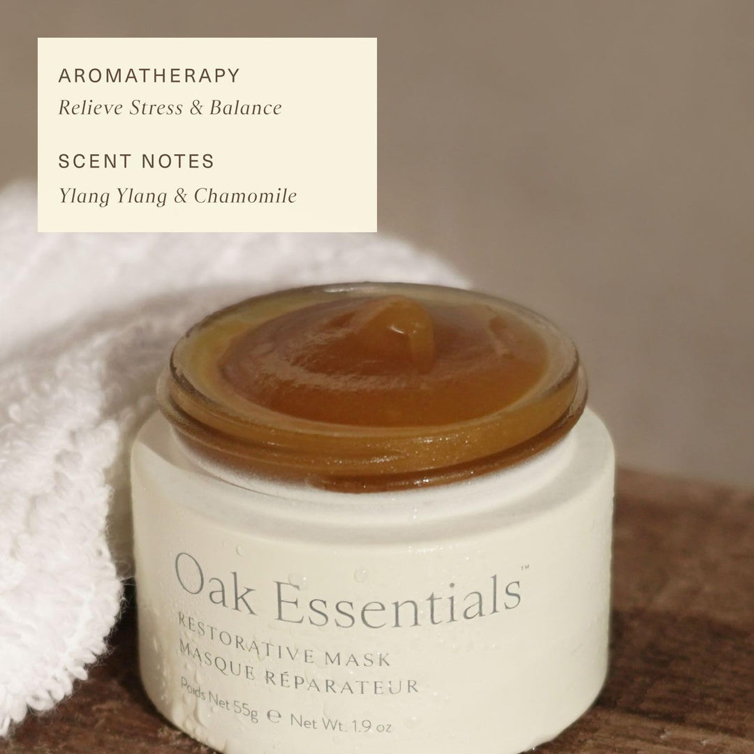 Oak Essentials Mascarilla restauradora, mascarilla facial de miel o...