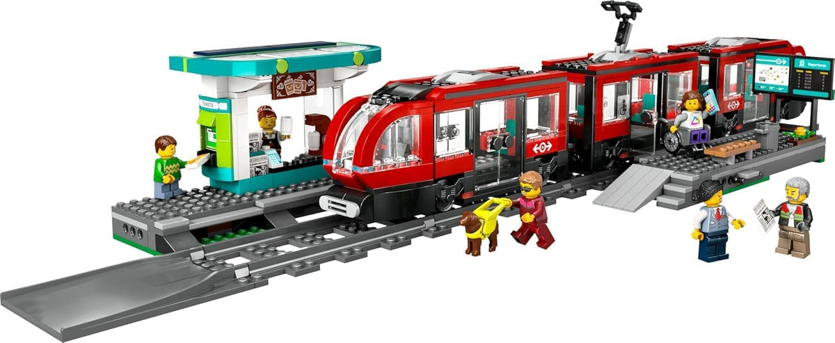 LEGO City Downtown - Juego de tranvía y tren de estación
