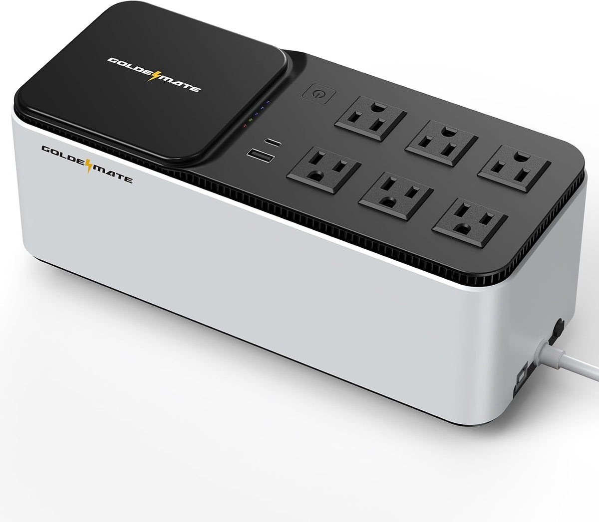 GOLDENMATE 600VA/360W Batería UPS de Litio Respaldo de Energía y Protector contra Sobrecargas