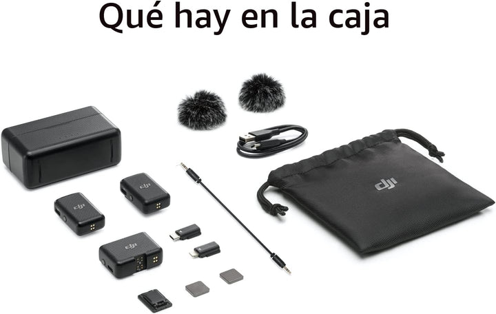 DJI Mic (2 TX + 1 RX + Estuche de Carga), Micrófono Lavalier Inalám...