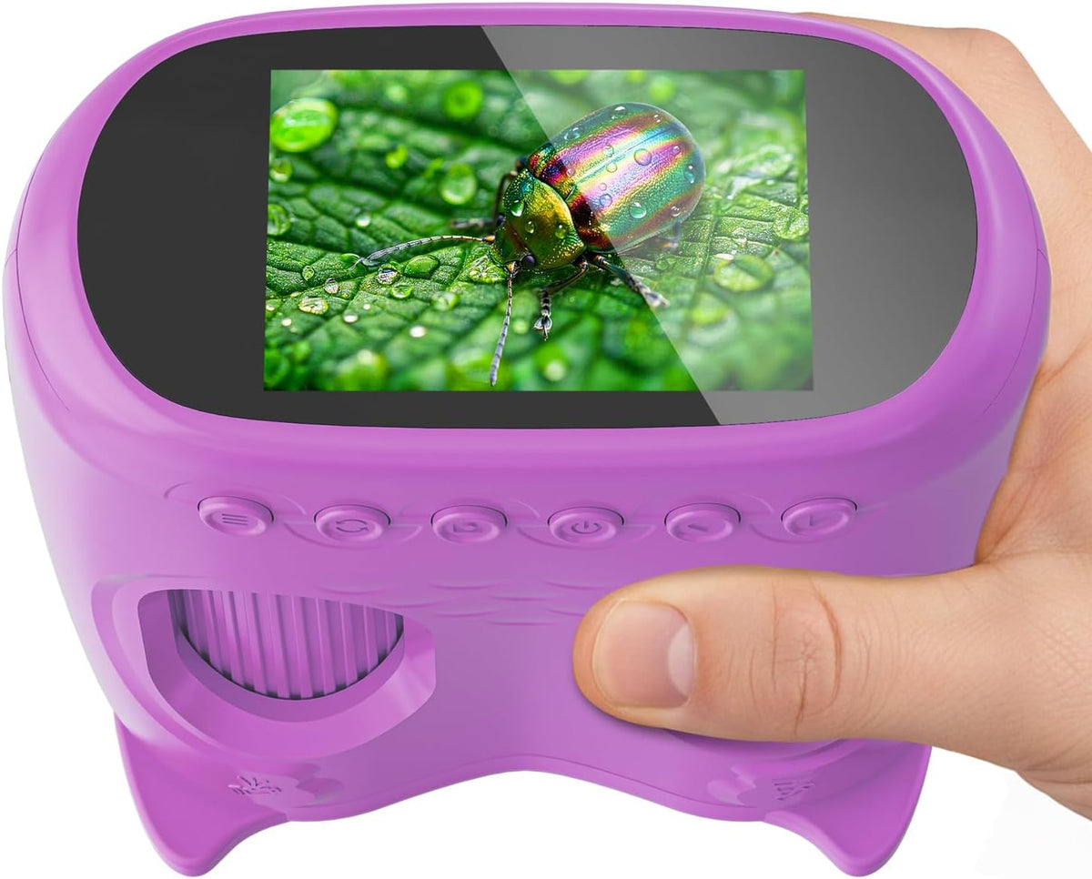 Microscopio digital 2 en 1 para niños, 2.0 pulgadas, 1000X, telescopio digital para niños, telescopio educativo portátil HD para regalo de cumpleaños de niños, juguetes divertidos de ciencia