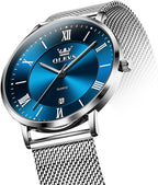 OLEVS Relojes de oro para hombre, analógico, de cuarzo, para negocios, de vestir, día fecha, acero inoxidable, clásico, de lujo, luminoso, impermeable, casual, relojes de pulsera masculinos