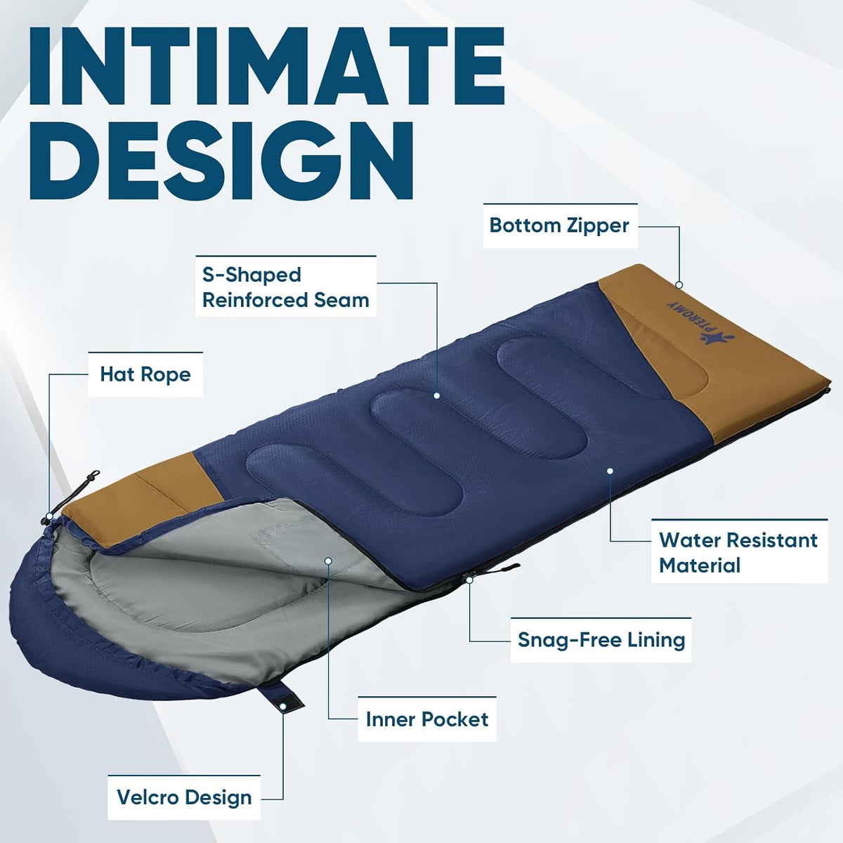 Sacos de Dormir para Adultos, Ultraligeros y Lavables a máquina, a Prueba de Agua para Senderismo, Camping y Mochila, para Clima Cálido y Frío, Esenciales de Camping para Viajar