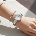 Reloj de pulsera original de madreperla para mujer con caja de 31mm, movimiento de cuarzo japonés, estilo broche, reloj de pulsera de metal con bisagra para damas..