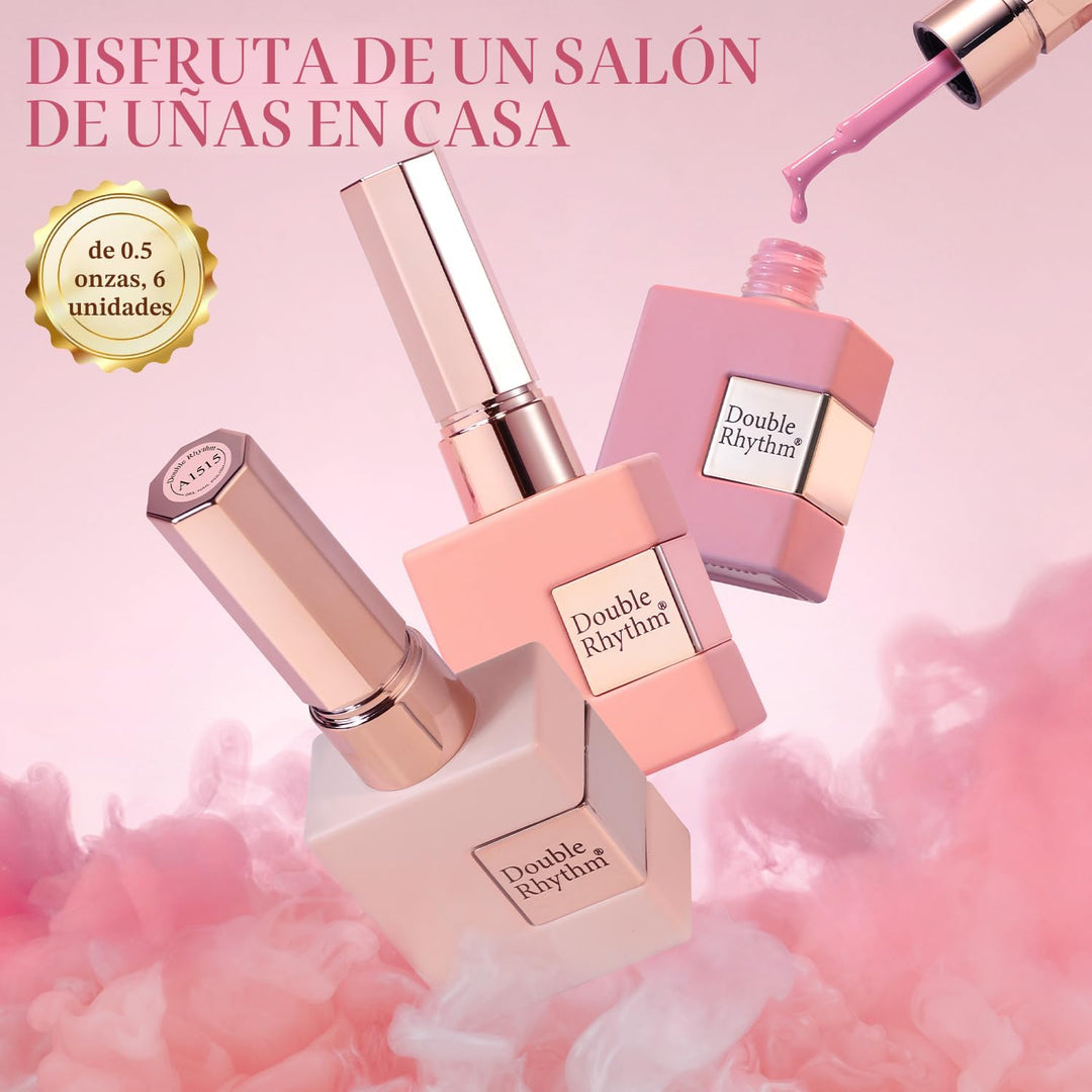 Double Rhythm Juego de 6 piezas de 15 ml de esmalte de uñas en gel,...