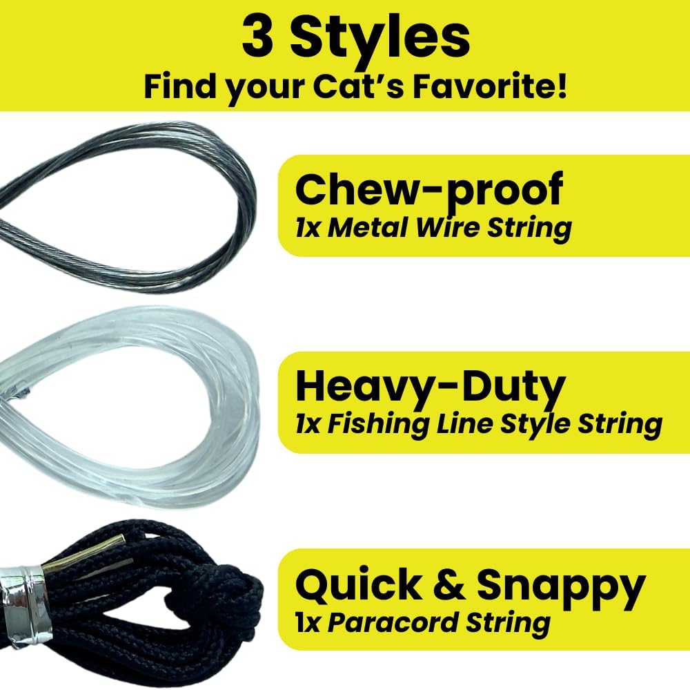 Forever Stick - Varita de juguete para gatos, 3 cuerdas, alambre