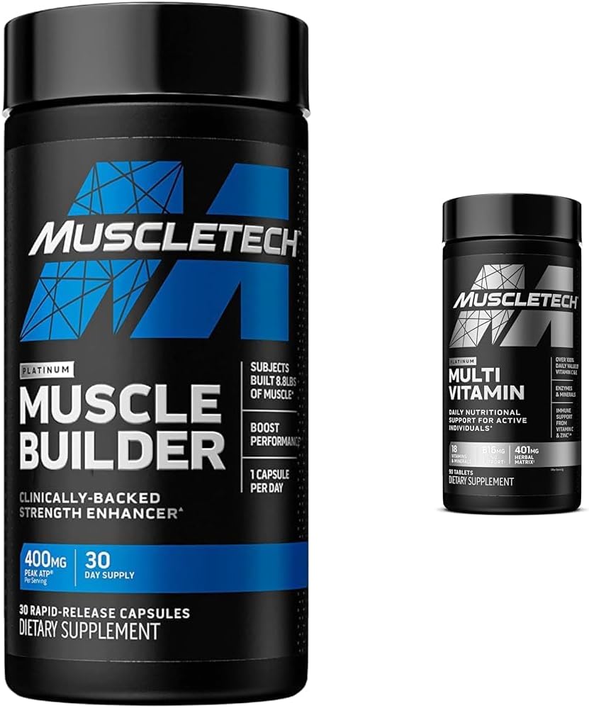 MuscleTech Constructor muscular con ATP pico para fuerza, multivita...