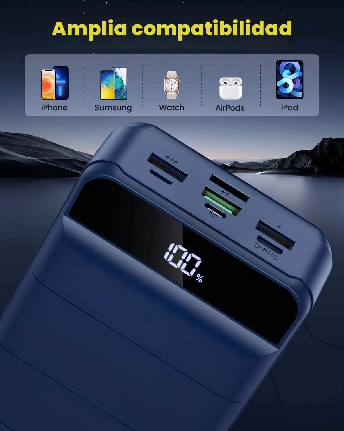 Cargador portátil Power Bank 60000mAh, banco de batería, cargador d...