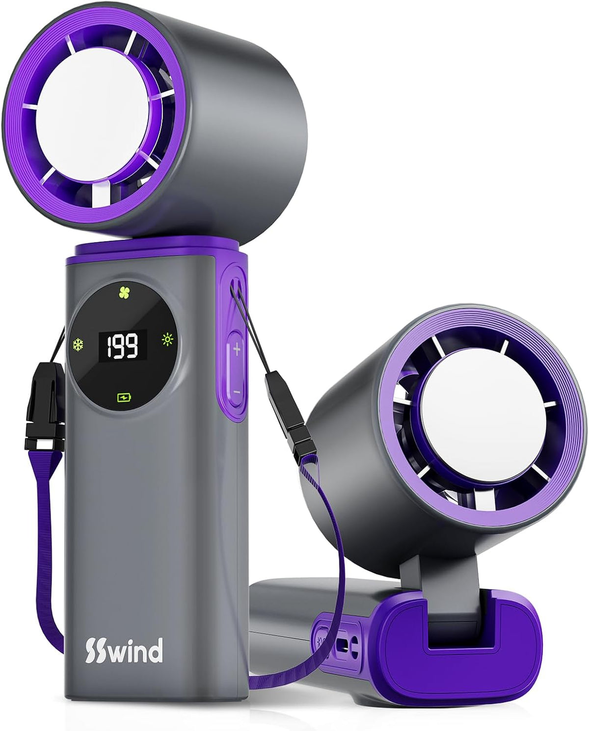 SSWind Ventilador portátil de mano de 6000 mAh con refrigeración po...