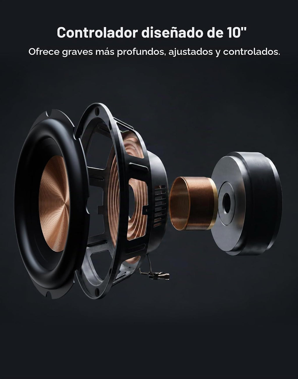 ULTIMEA Subwoofer alimentado de 10", adaptador de subwoofer inalámbrico