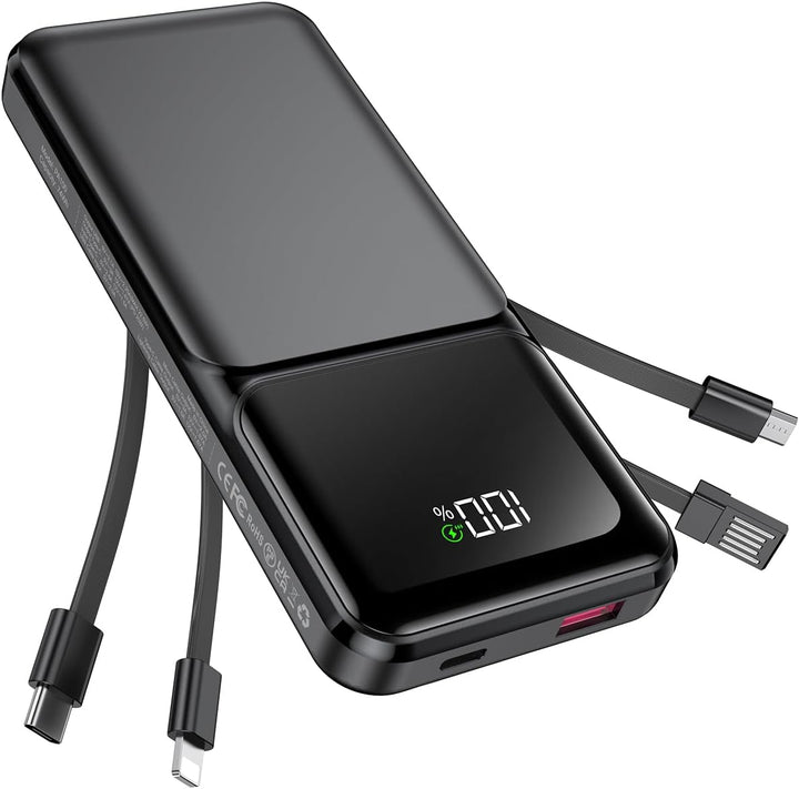 RONEGN Cargador portátil con cable integrado, 20000 mAh, cargador d...