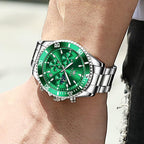 OLEVS Relojes para hombre, de cara grande, de acero inoxidable, resistente al agua, con fecha, analógicos, de cuarzo, modernos, de negocios, relojes de pulsera para hombre