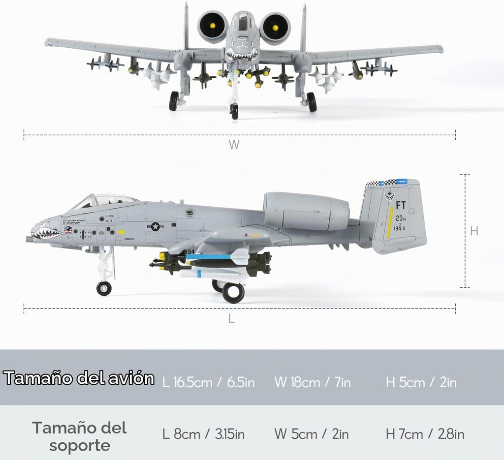 1/100 -10 Thunderbolt II Warthog modelo de metal fundido troquel