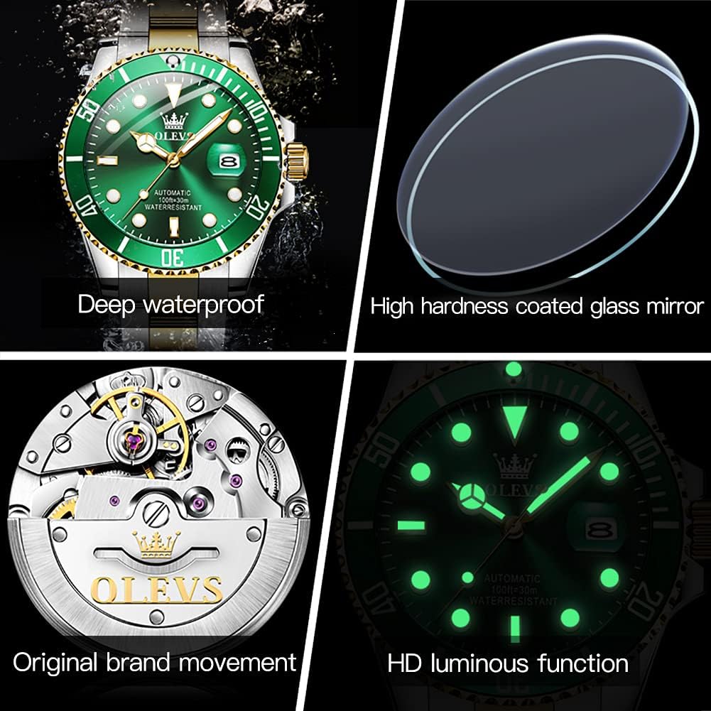 OLEVS Reloj Automático Mecánico para Hombre de Lujo, Recia Carga Automática