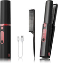 Plancha de pelo portátil 2 en 1, plancha plana inalámbrica con carga USB, Negro