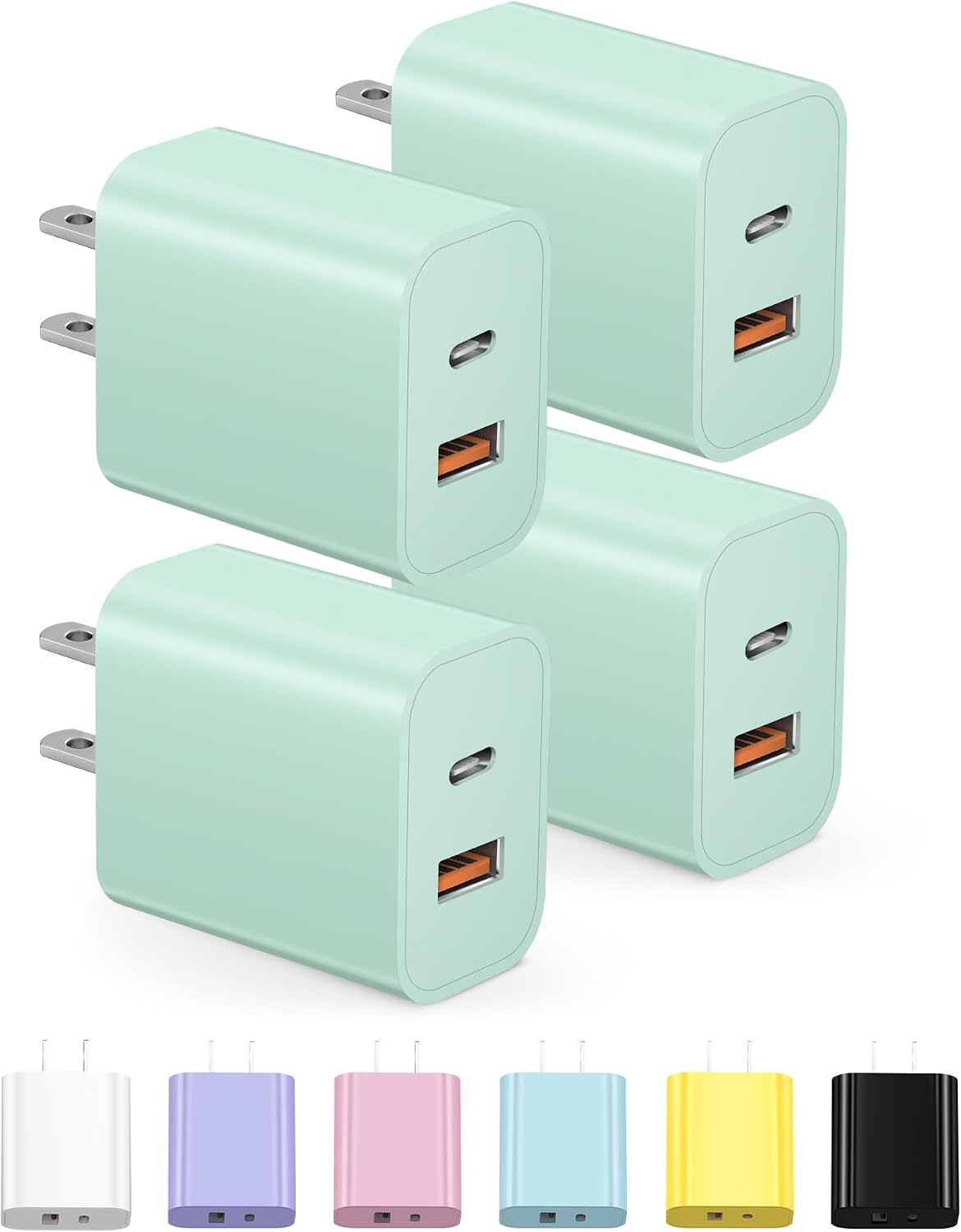 [Paquete de 4] Bloque Cargador USB C Bloque de Carga Cargador Tipo C 20W Cargadores de Pared para iPhone Air/17/17 Plus/17 Pro/17 Pro Max/16/16 Plus/16 Pro/16 Pro Max/15/15 Pro/15 Pro Max/14/13/12 Pro
