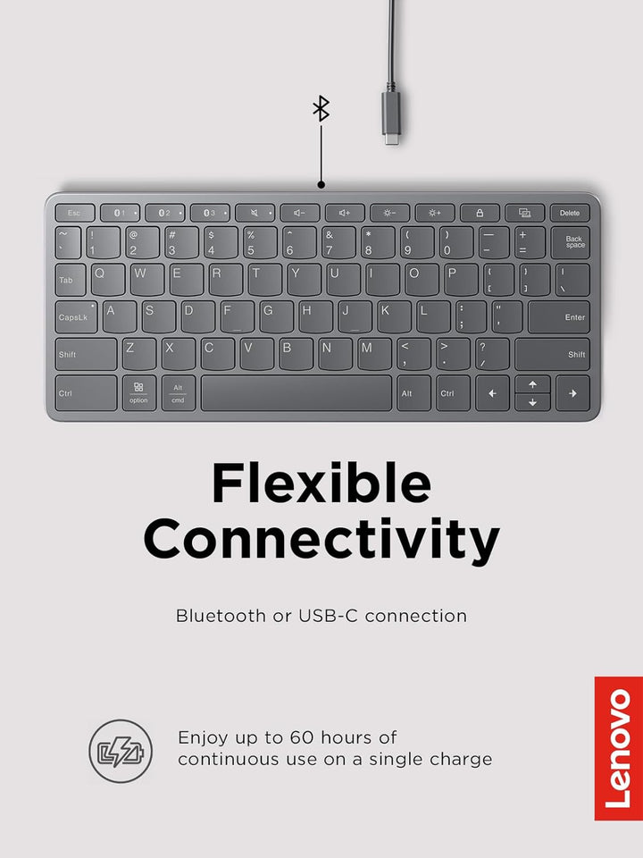 Lenovo Teclado inalámbrico Bluetooth multidispositivo, conecte hast...