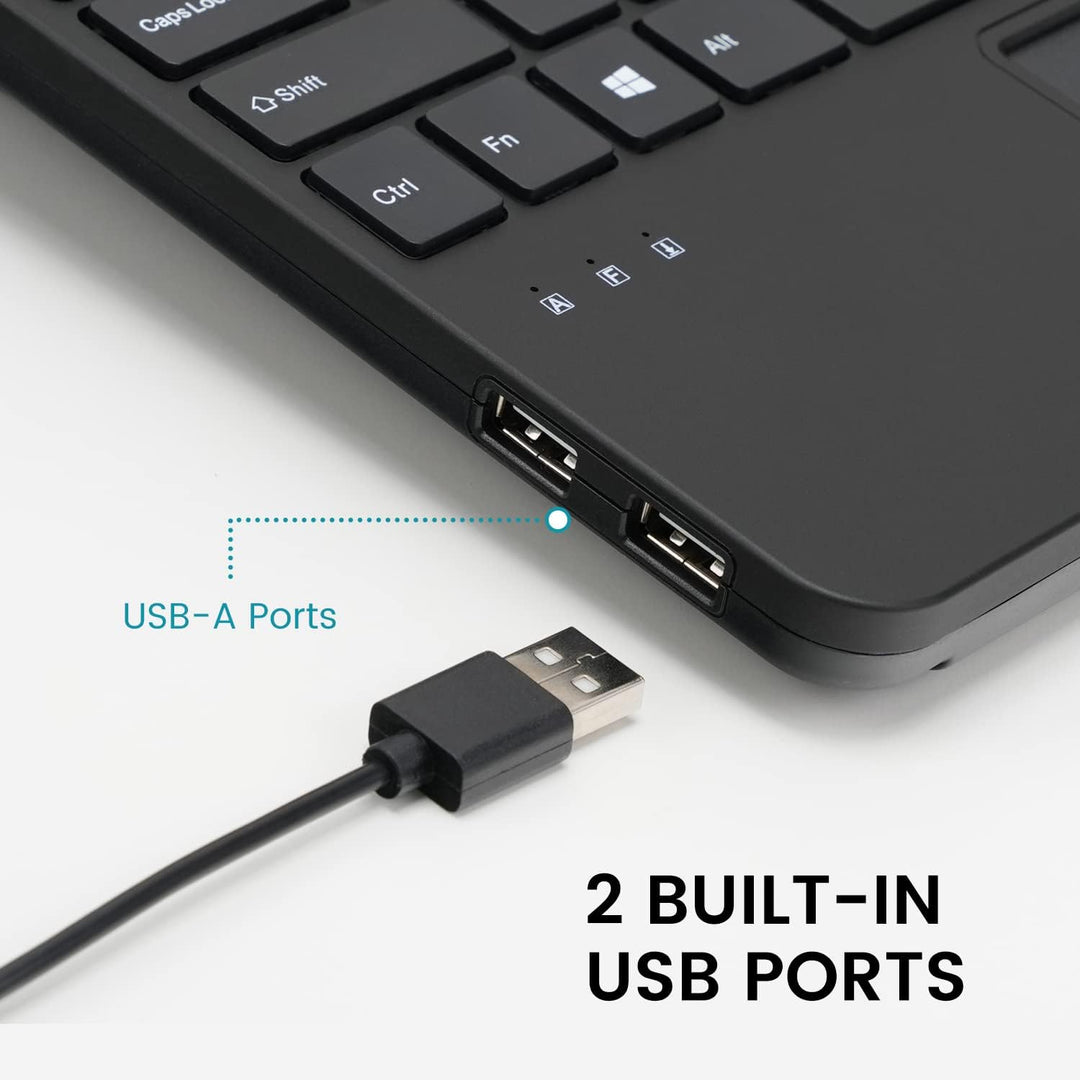 Perixx PERIBOARD-525 US, teclado USB con cable con panel táctil, te...