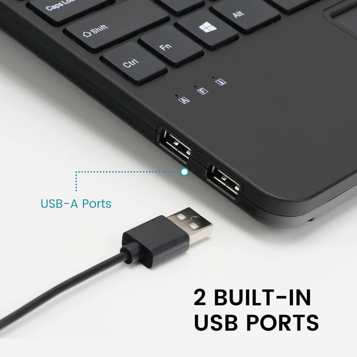 Perixx PERIBOARD-525 US, teclado USB con cable con panel táctil, te...