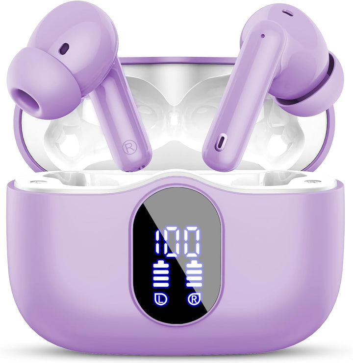 Auriculares inalámbricos, Bluetooth 5.4, estéreo de bajos, auricula...