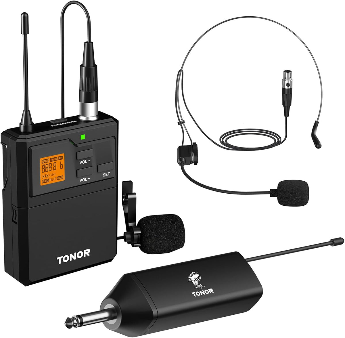 TONOR Sistema de micrófono inalámbrico UHF con micrófono