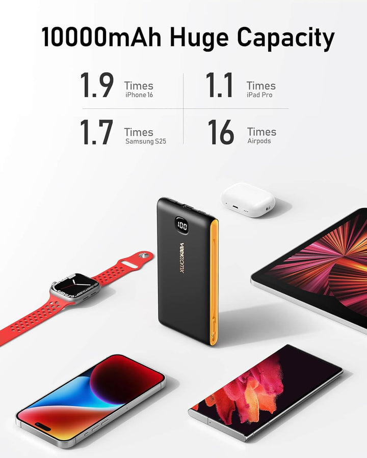 VEEKTOMX Cargador portátil con cables integrados de 10000 mAh, banc...