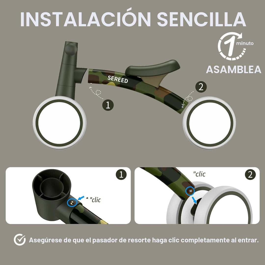 SEREED - Bicicleta de equilibrio para bebés de 1 año, niños y niñas...