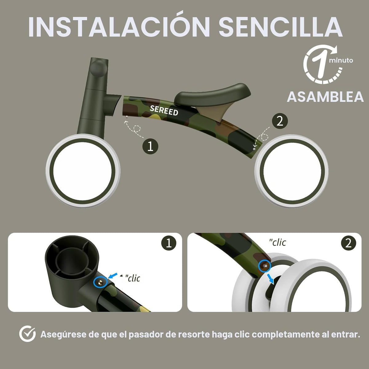 SEREED - Bicicleta de equilibrio para bebés de 1 año, niños y niñas...