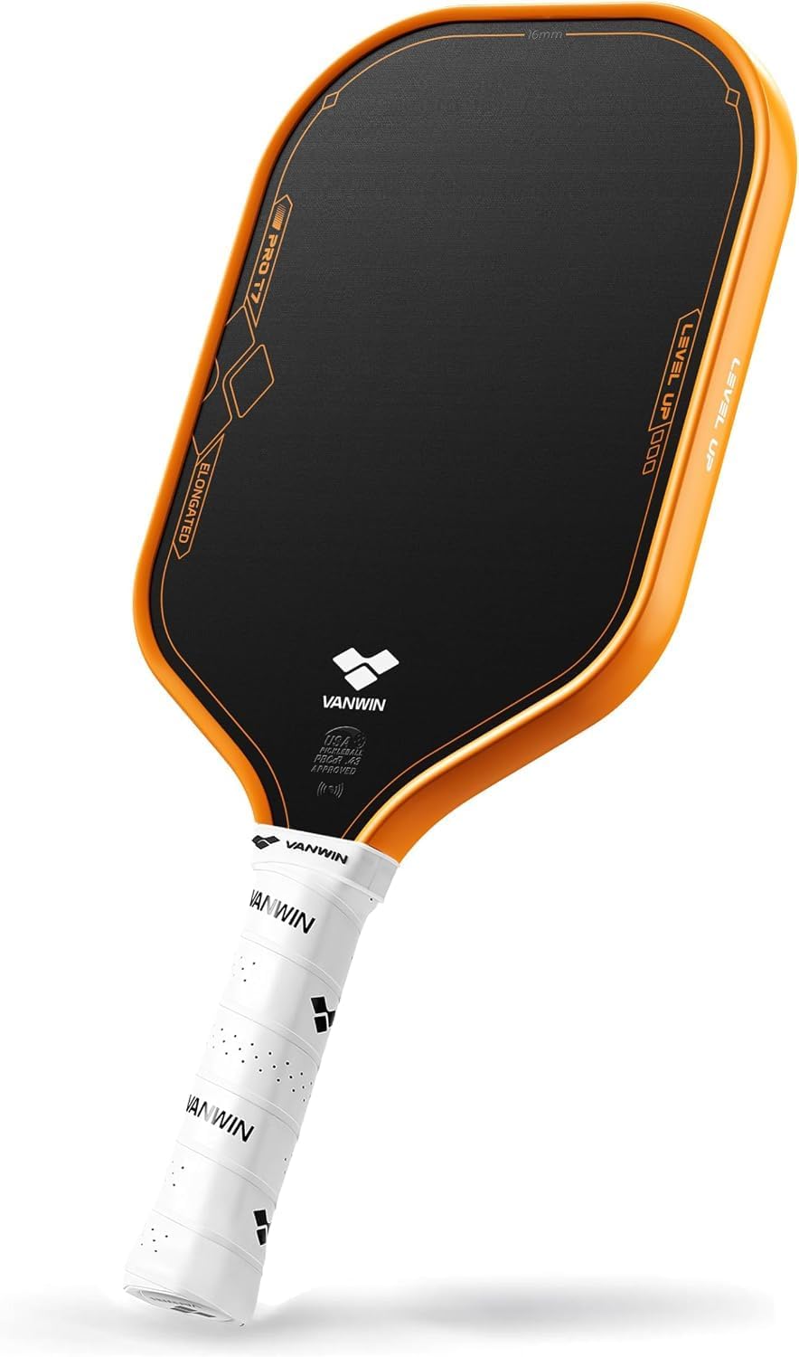Paleta de pickleball, T700 de fibra de carbono Pickle Ball Paddle alargada aprobada por USAPA para jugadores intermedios y avanzados, núcleo de polipropileno de 0.630 in