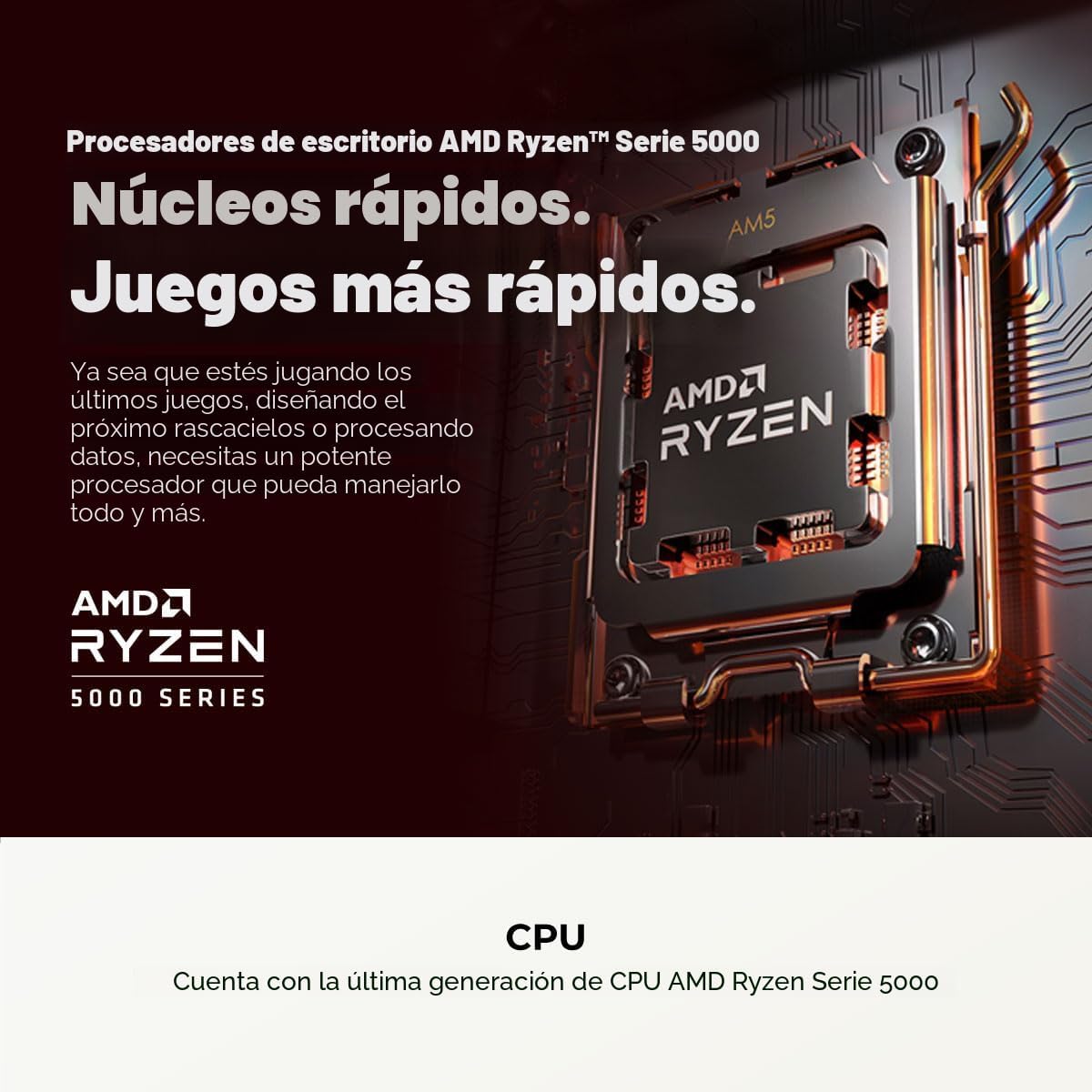 CyberPowerPC PC para juegos, AMD Ryzen 5 5500, Radeon RX 6500 XT 4G...