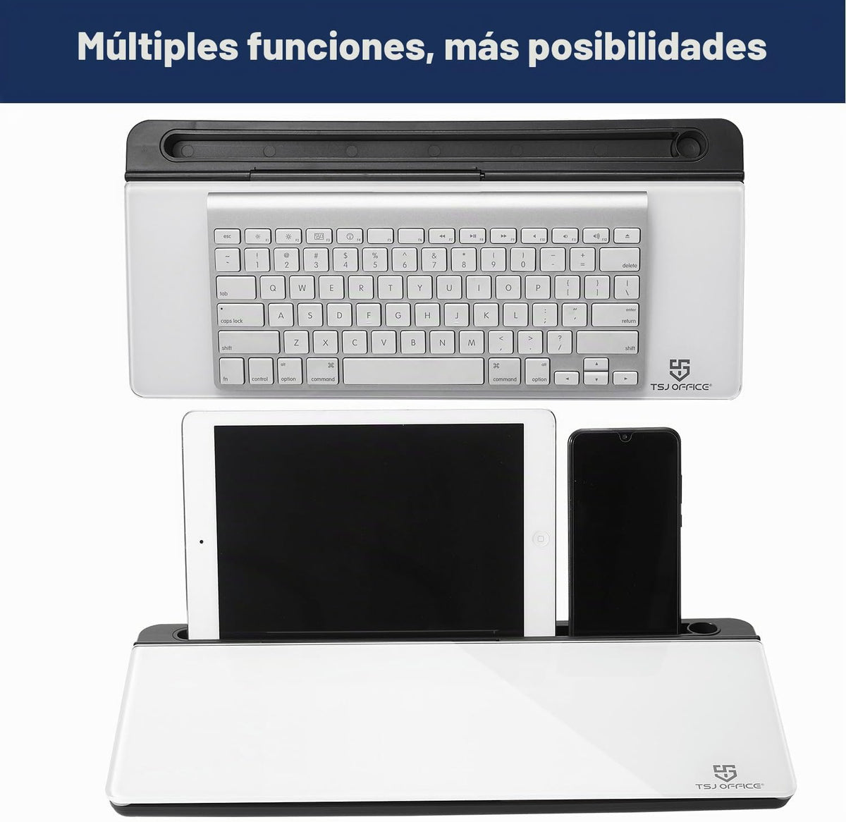 Pizarra blanca de escritorio para borrado en seco, soporte para teclado de computadora, almohadilla de superficie blanca con cajón, organizadores de escritorio con accesorios para oficina