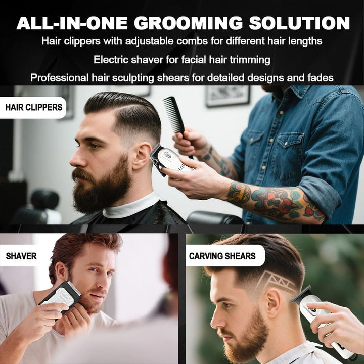 LQT Cortadora de pelo para hombres, juego de cortapelos y recortado...